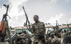 Des soldats éthiopiens en exercice à Dabat, au nord de Gondar, le 14 septembre 2021 afp.com - Amanuel Sileshi