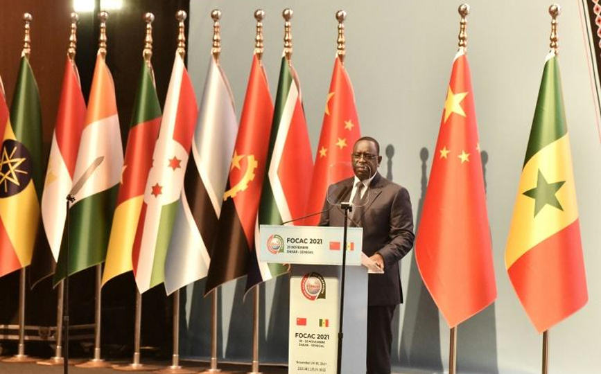Le président sénégalais Macky Sall lors du Forum de coopération sino-africaine au Diamniadio à Dakar, le 29 novembre 2021 afp.com - SEYLLOU