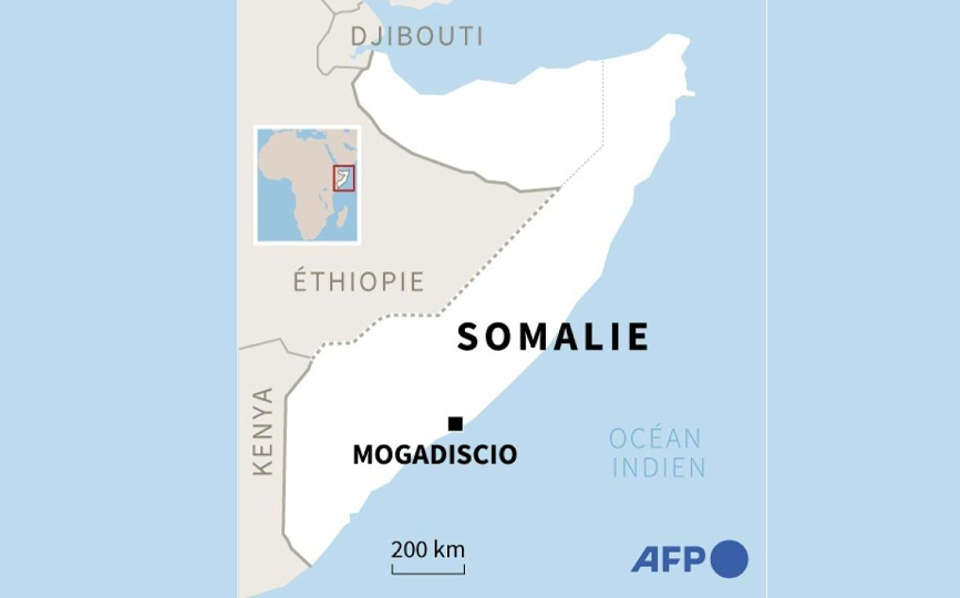 Carte de Somalie localisant Mogadiscio afp.com - Vincent LEFAI