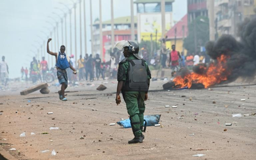 Des manifestations contre la junte paralysent Conakry, le 28 juillet 2022 afp.com - CELLOU BINANI